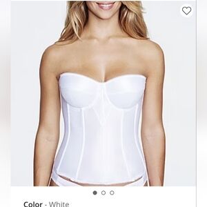 Dominique Strapless White Bustier Corset Bridal Bra White Sz 32F